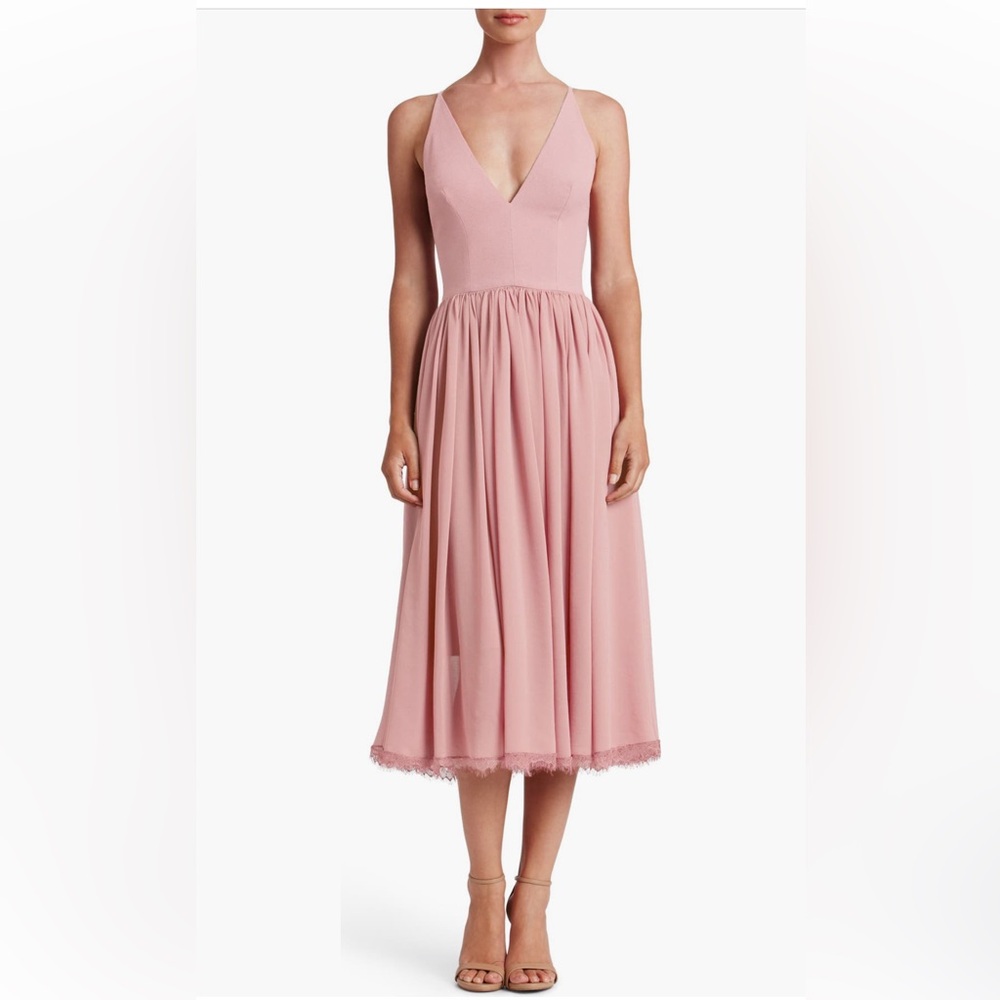 Dress the Population Alicia Mixed Media Midi Dress